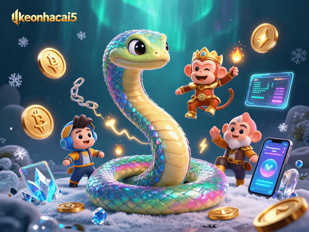 Engage in gaming adventures with keonhacai5 featuring a vibrant casino-themed illustration.