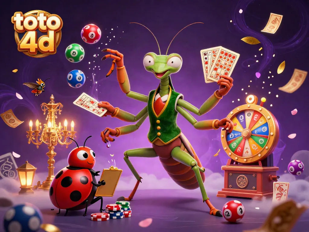 Engage with vibrant toto 4d elements in a lively lottery scene showcasing dynamic characters and colorful game objects.