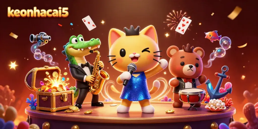Experience thrilling moments at keonhacai5 with vivid characters and dynamic casino elements.