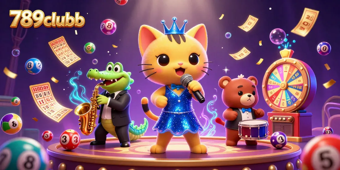 Engage with vibrant 789clubb gaming experience featuring animated characters and lottery elements.