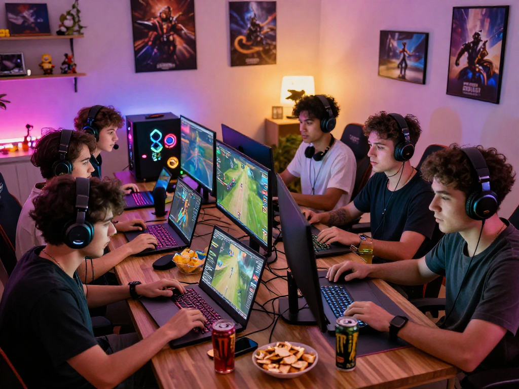 rokok 88 gamers immersed in thrilling multiplayer action with vibrant setups