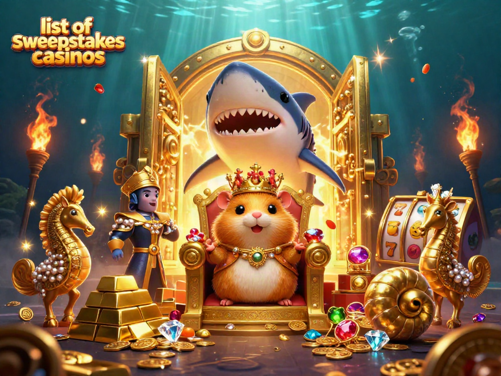 Experience the thrill at the list of sweepstakes casinos with a dazzling underwater scene.