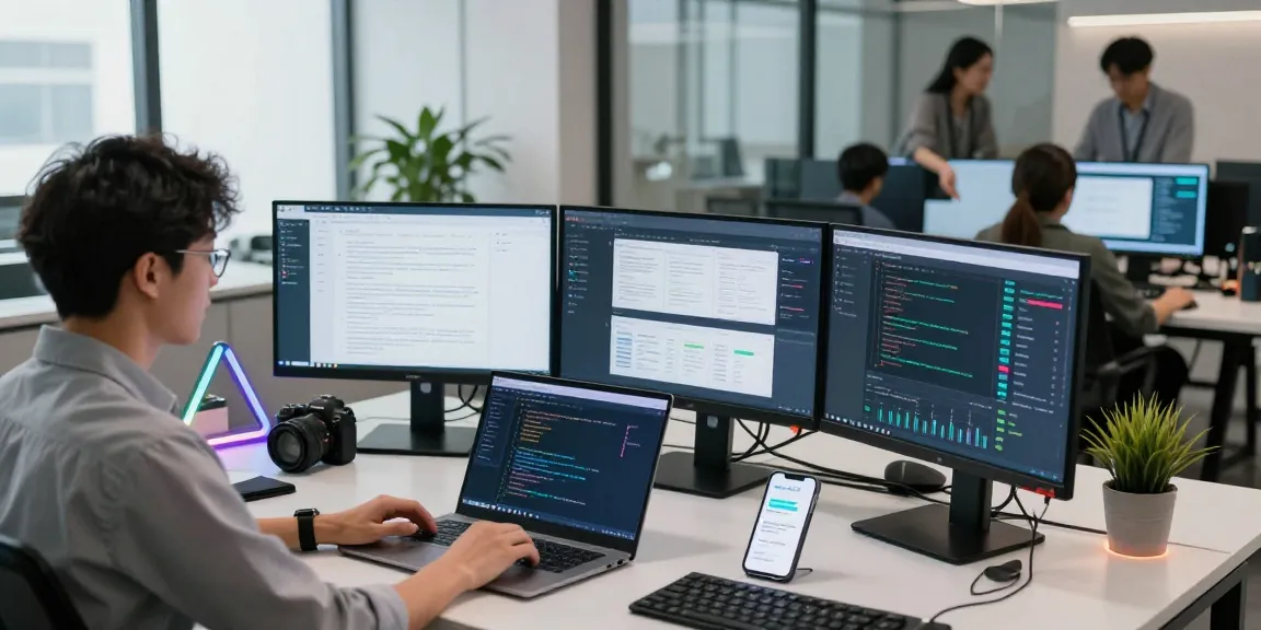Innovative document fraud detection tools in a high-tech office setting.