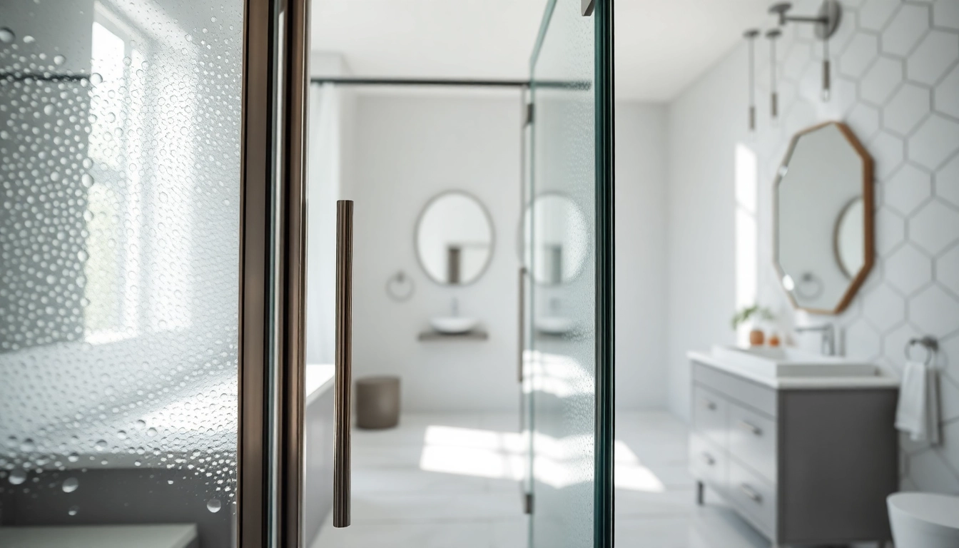 Showcase of elegantly designed shower doors sliding in a modern bathroom setting.
