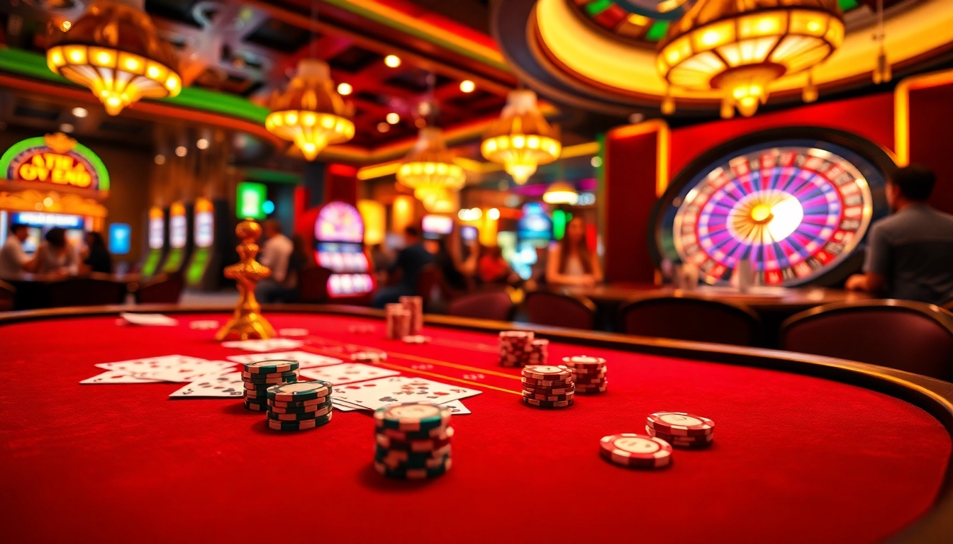 F168 gamblers enjoying an exhilarating game at a luxurious casino poker table.