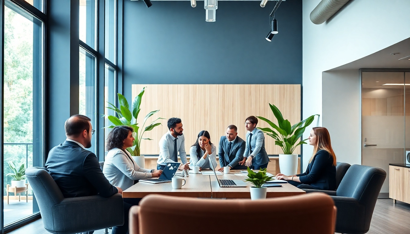 Quickplus Business Consultants collaborating in a modern office environment, showcasing energy and professionalism.