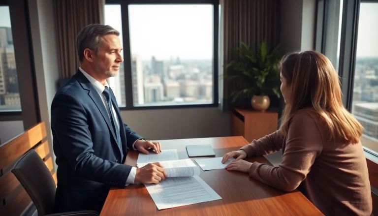 Consultation with a Clearwater truck accident lawyer in a modern office setting.