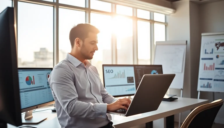 Optimize your visibility with Search Engine Optimization Clearwater strategies in a modern workspace.