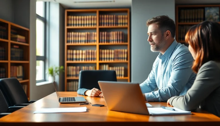 Engaging legal expert explaining Enduring Guardian roles in a modern office setting.