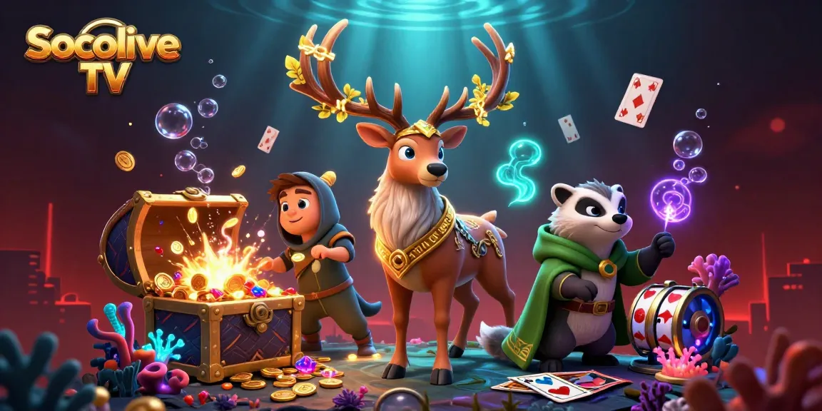 Socolive TV offers exhilarating live slot gaming, featuring vibrant golden treasures and dazzling characters.
