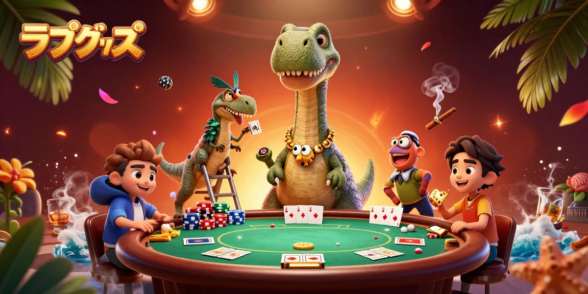Experience the excitement of ラブグッズ themed poker with whimsical characters and vibrant casino elements.