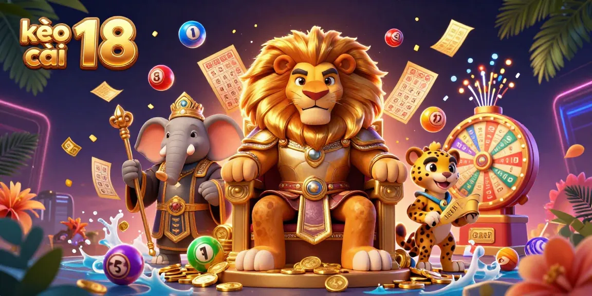 Experience the excitement of kèo nhà cái 18 with dynamic lottery elements and vibrant colors in a stunning illustration.