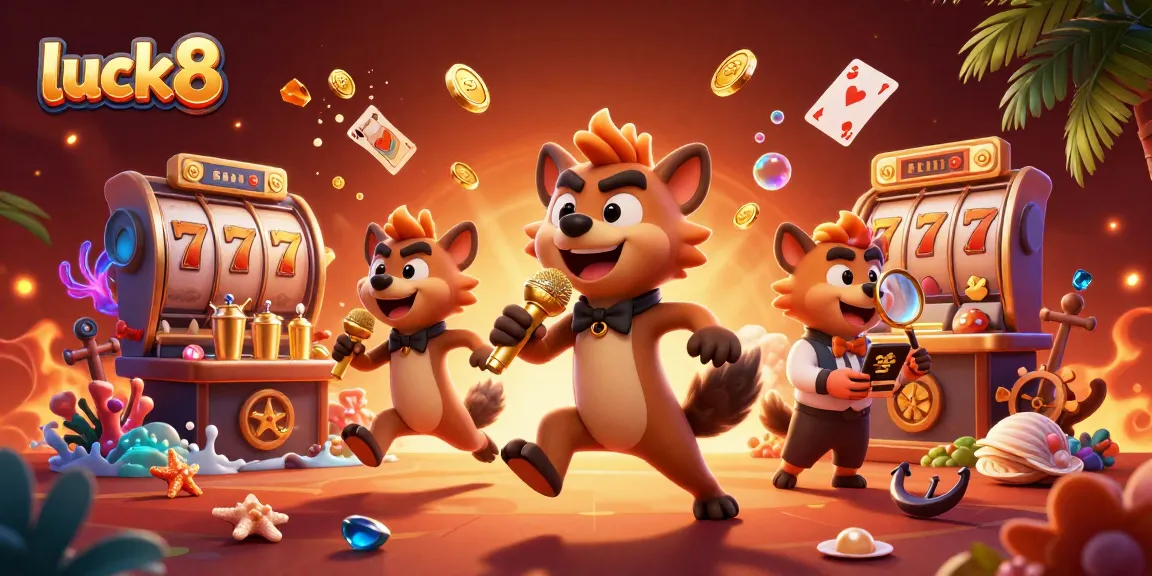 Experience the comedy and excitement of luck8 casino with hyenas, gold coins, and vibrant games.