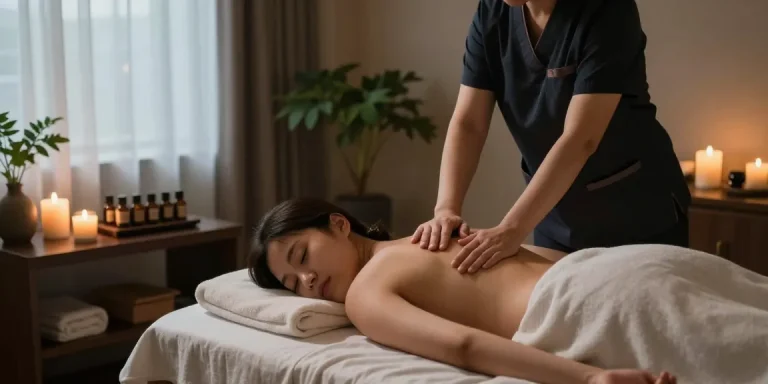 Expert therapist providing 동탄출장마사지 in a serene spa environment, promoting relaxation and wellness.