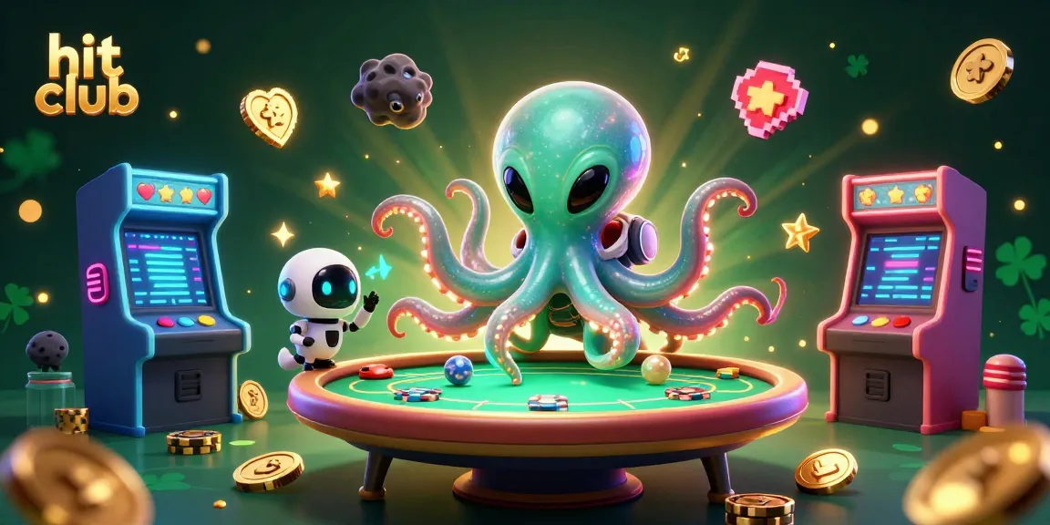 Join the hit club for a vibrant casino experience with our 3D octopus at a poker table.