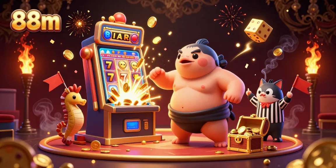 Engage with 88m through this vibrant casino scene showcasing a festive underwater championship.