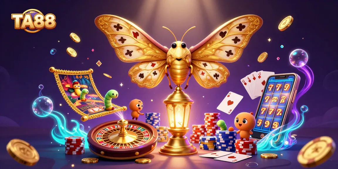 Engage in immersive gaming at TA88 with vibrant casino elements and enchanting characters.