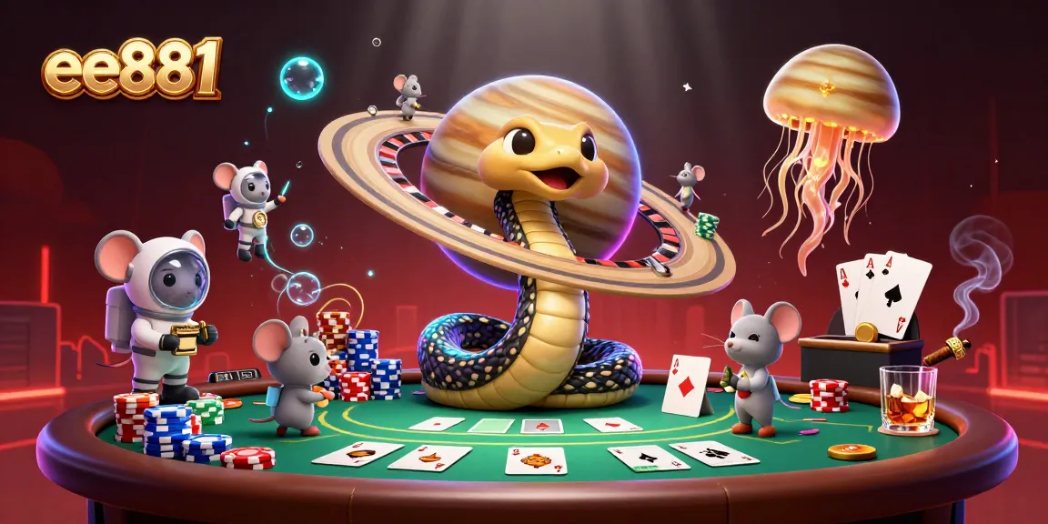 Experience exciting gaming opportunities with ee881's thrilling casino scene featuring bets and cosmic elements.