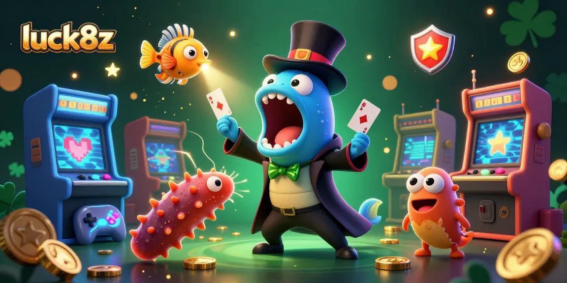 Experience luck8z casino thrills in a vibrant 3D magic act with unique sea creatures.