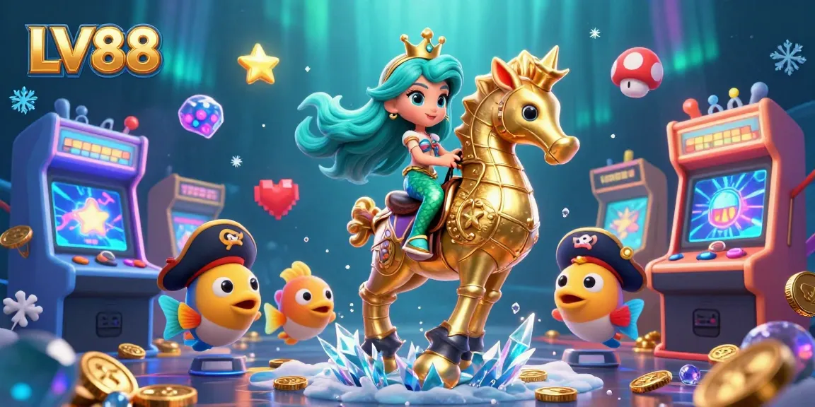 Engage with LV88's vibrant ocean scene featuring a magical mermaid and immersive casino-themed gameplay.