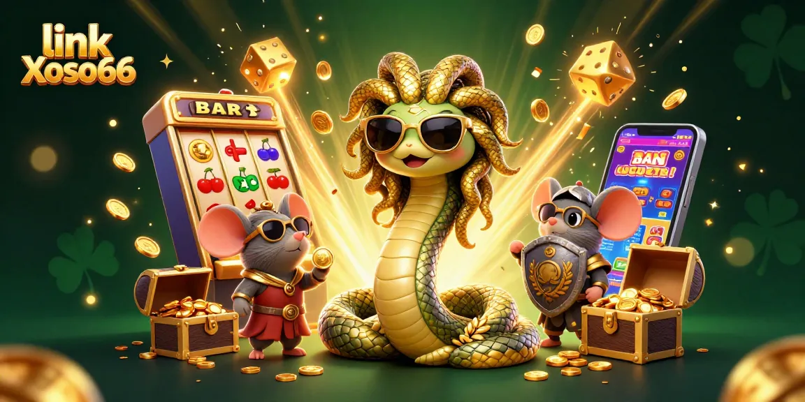 Experience thrilling games with link Xoso66 at this vibrant casino illustration bursting with action!